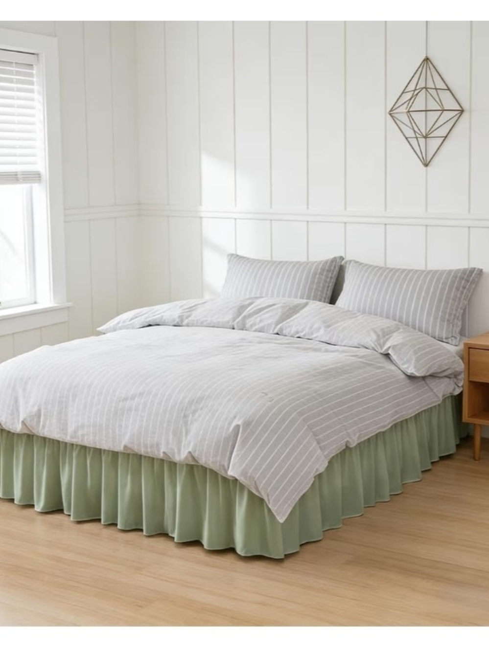 Classic Sage Green Ruffled Mattress Bed Skirt